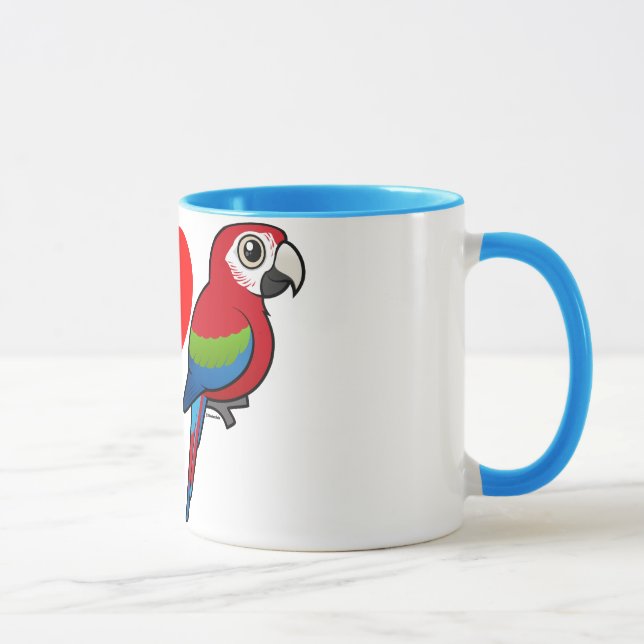 Mug J'aime les aras viridipennes (Droite)