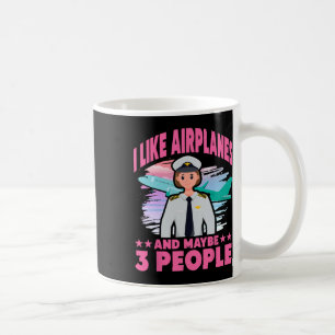 Mug J'Aime Les Avions Et Peut-Être 3 Personnes
