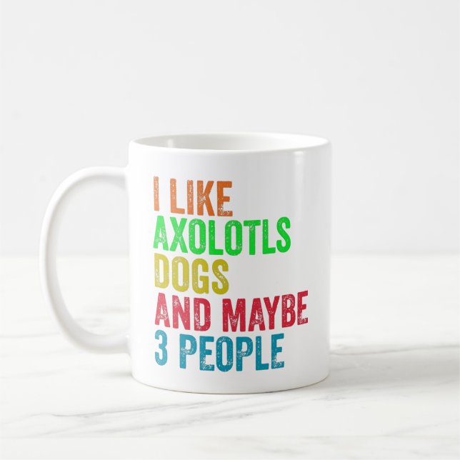 Mug J'aime les axolotls les chiens et peut-être 3 pers (Gauche)