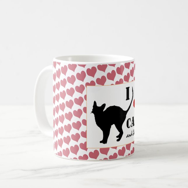 Mug J'aime les chats et le chat noir Café du matin / C (Devant gauche)