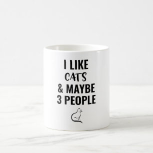 Mug J'Aime Les Chats Et Peut-Être 3 Personnes
