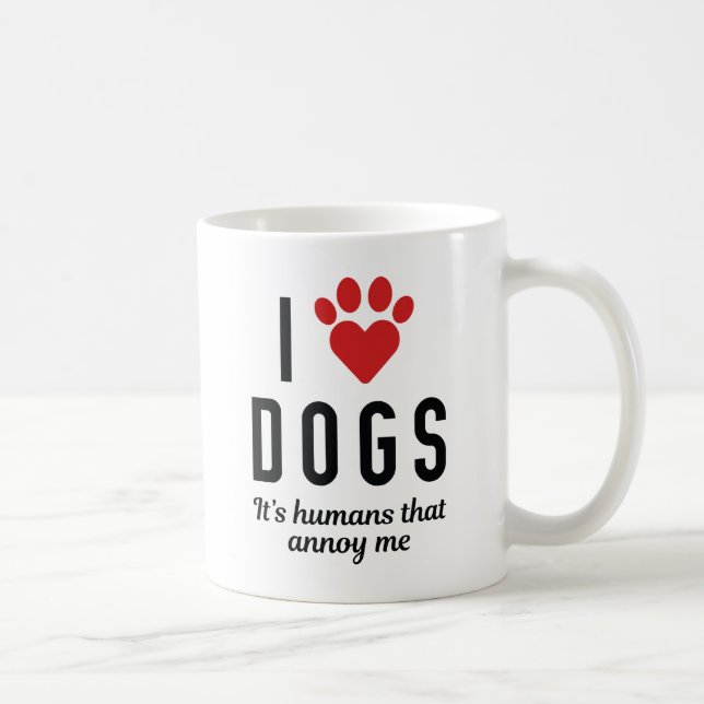 Mug J'aime les chiens (Droite)