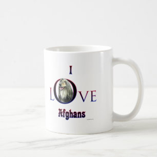 Mug J'aime les chiens afghans, l'amour afghan, l'amour