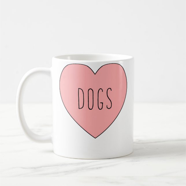 Mug J'aime les chiens cœur (Gauche)
