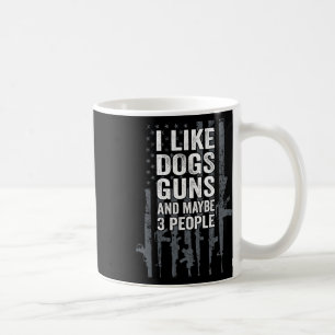 Mug J'aime les chiens les armes et peut-être 3 personn