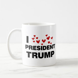 Mug J'aime les coeurs du président Trump