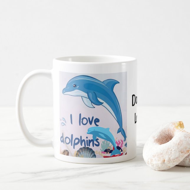 Mug J'aime les dauphins et les dauphins (Créateur téléchargé)