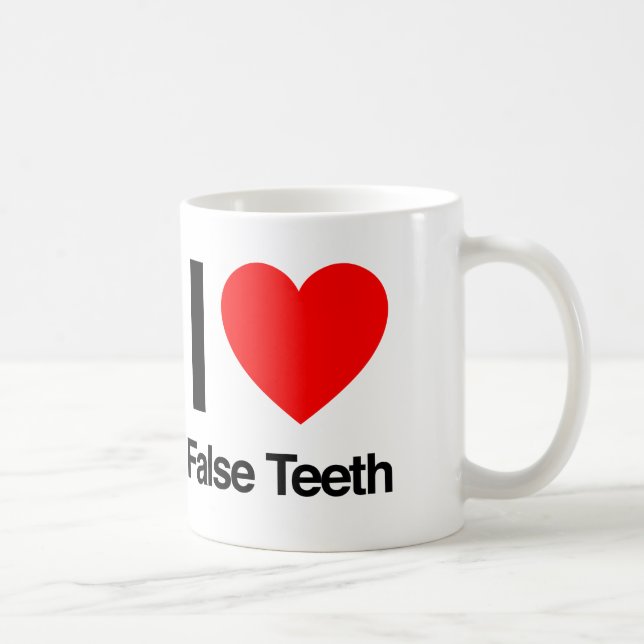Mug j'aime les fausses dents (Droite)