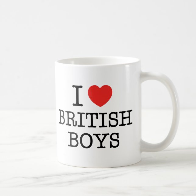 Mug J'aime les garçons britanniques (Droite)