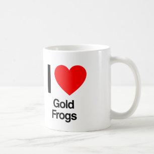 Mug j'aime les grenouilles en or