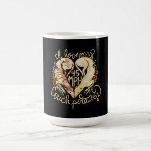 Mug J'aime les greyhounds mignon 45 MPH Couch pommes d