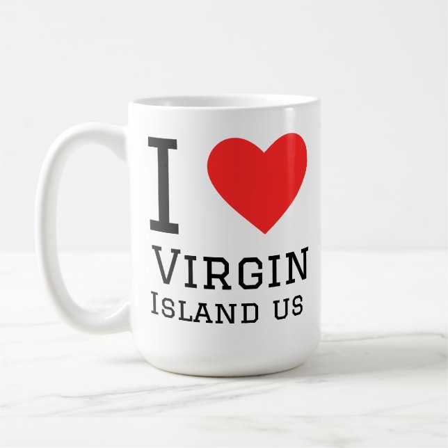 Mug J'aime les îles Vierges États-Unis  (Gauche)