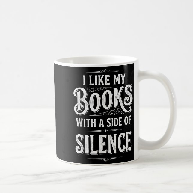 Mug J'aime les livres avec un côté de silence lecture  (Droite)