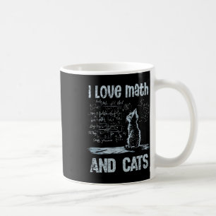 Mug J'aime les maths et les chats drôle amateur de cha