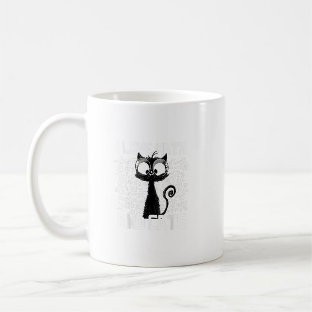 Mug J'Aime Les Maths Et Les Chats Noir Chat Drôle Dire (Gauche)