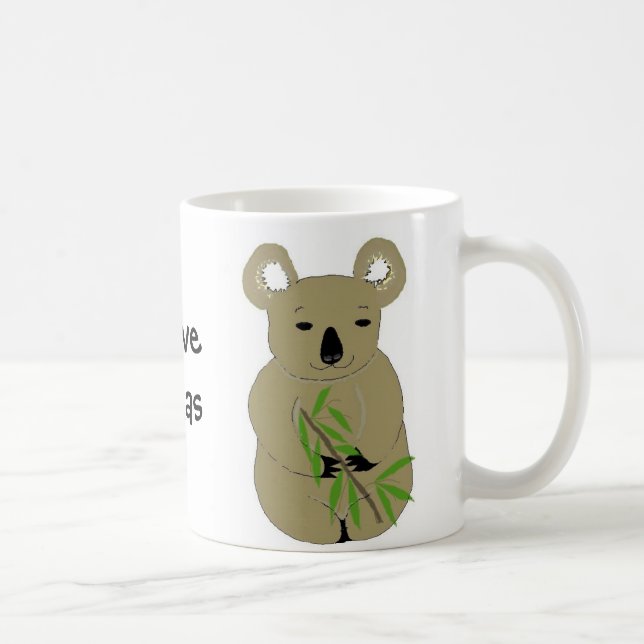 Mug J'aime les ours koalas (Droite)