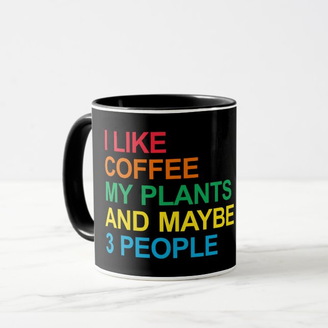 MUG J'AIME LES PLANTES DE CAFÉ ET PEUT-ÊTRE 3 PERSONNE (Devant gauche)