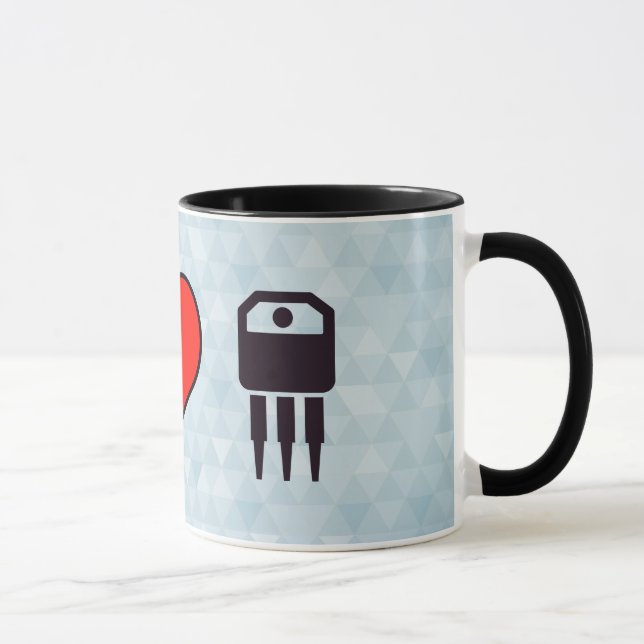 Mug J'aime les transistors électroniques (Droite)