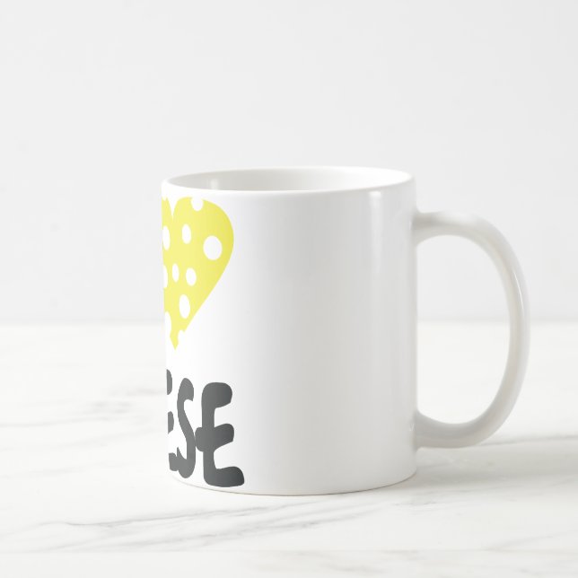 Mug J'aime l'icône de fromage (Droite)