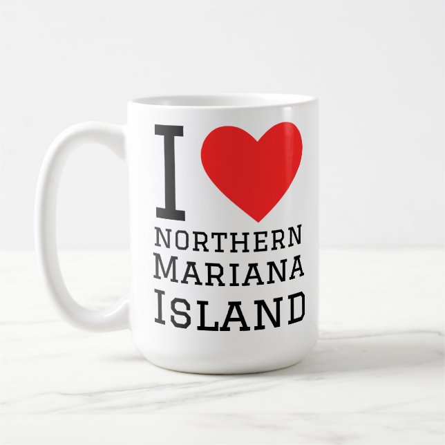 Mug J'aime l'île Mariannes du Nord (Gauche)
