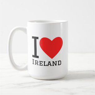 Mug J'aime l'Irlande autocollant carré