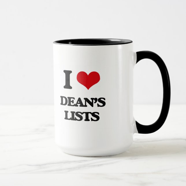 Mug J'aime Lists de doyen (Droite)