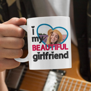 Mug J'aime ma belle petite amie photo personnalisée