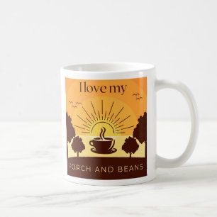 Mug j'aime ma citation café porcelaine et haricots