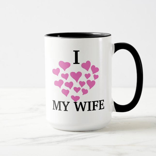 Mug J'aime ma femme valentines jour bonbons design (Droite)