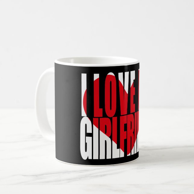 Mug J'Aime Ma Fille Coeur Rouge (Devant gauche)