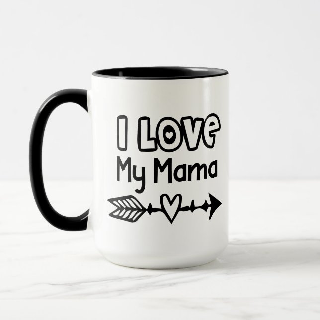 Mug J'aime ma maman flèche noire (Gauche)