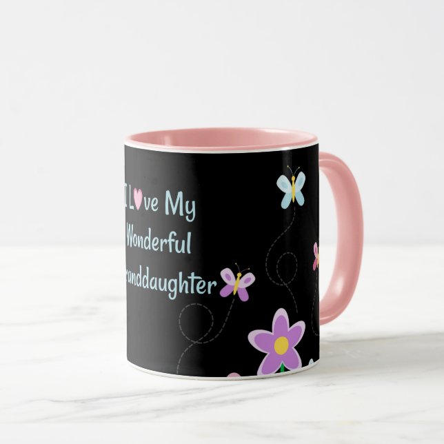 Mug J'Aime Ma Merveilleuse Petite-Fille, joli design (Devant droit)