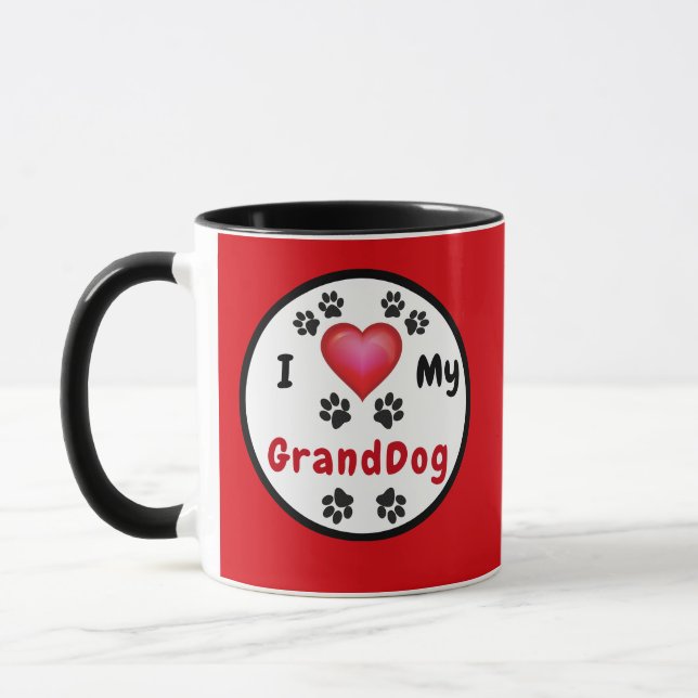 Mug J'aime ma musique grand-chien, change de couleur e (Gauche)