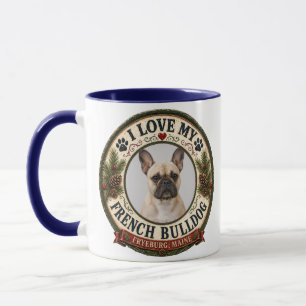 Mug J'aime ma photo de chien personnalisée Bouledogue