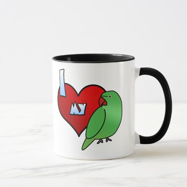 Mug J'aime ma poule indienne de perruche de Ringneck (Droite)