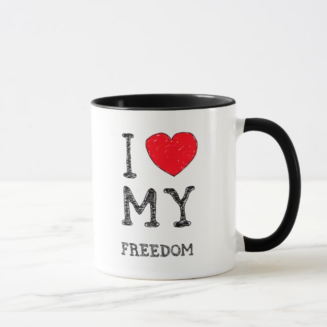 Mug J'aime ma {tasse de liberté} (Droite)