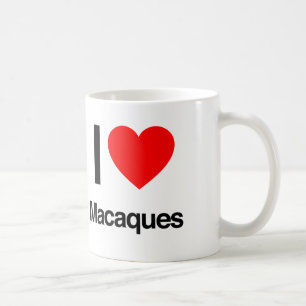 Mug j'aime macaques