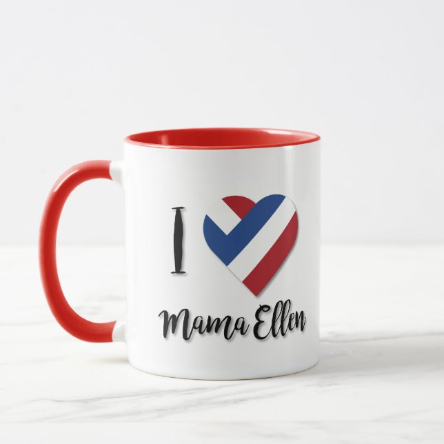Mug J'aime Mama Ellen avec le drapeau des Pays-Bas (Gauche)