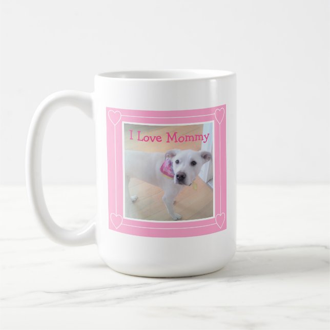 Mug J'Aime maman mignonne Chien Chien Chien Blanc Prou (Gauche)