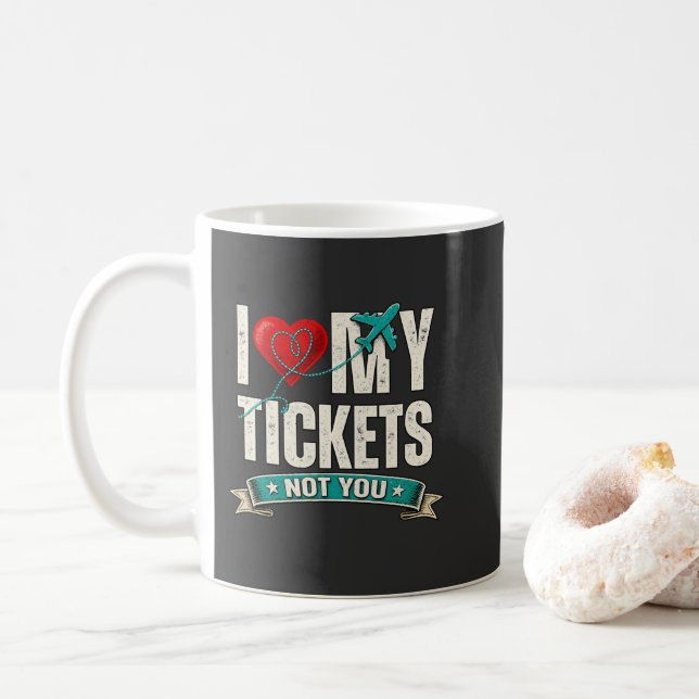 Mug J'aime mes billets pas toi | Voyage et Vacances dr (Avec donut)