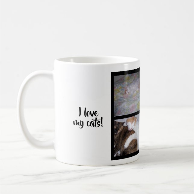 Mug J'aime mes chats avec le collage de photo (Gauche)