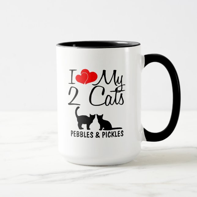 Mug J'aime mes deux chats (Droite)