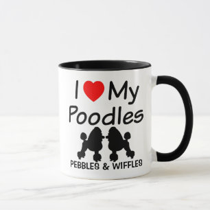 Mug J'Aime Mes Deux Chiens De Poodle