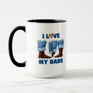 Mug J'aime mes deux papas avec fierté