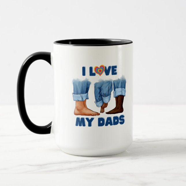 Mug J'aime mes deux papas avec fierté (Gauche)