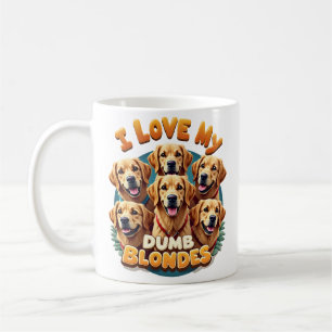 Mug J'aime mes Golden Retrievers Blondes Idiotes Vinta