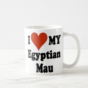 Mug J'aime mes marchandises de chat de Mau d'Egyptien