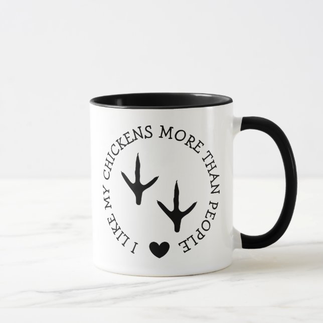 Mug J'aime mes poules plus que les gens Humour drôle (Droite)