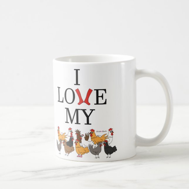 Mug J'aime mes poulets (Droite)
