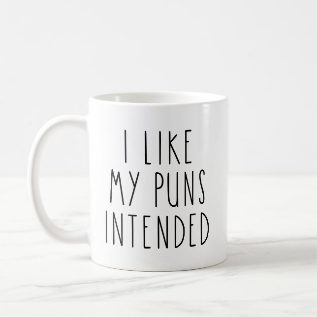 Mug J'Aime Mes Puns Destinés Drôle  (Gauche)